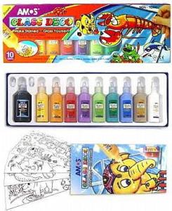 AMOS 10 Renk SÖKÜLEBİLİR CAM BOYASI