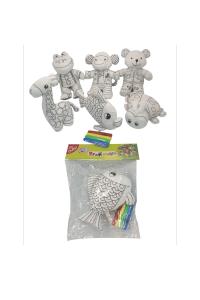 BU-BU PUFİDİK DOSTLAR BÜYÜK + 4 Adet BOYAMA KALEMİ