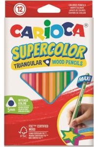 CARİOCA SUPER COLOR MAXİ JUMBO ÜÇGEN KURU BOYA KALEMİ 12 RENK