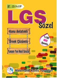 MATEMATİK KOLEJİ YAYINLARI 8.Sınıf SÖZEL KONU ANLATIMLI SORU BANKASI 2020