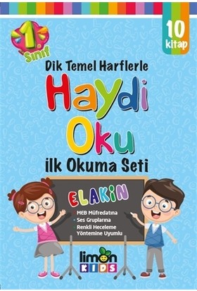 1.Sınıf HAYDİ OKU İLK OKUMA SETİ Dik Temel Harflerle 10 Kitap