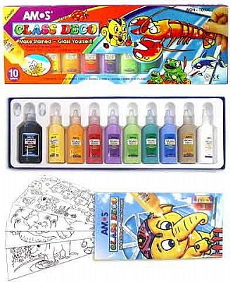 AMOS 10 Renk SÖKÜLEBİLİR CAM BOYASI