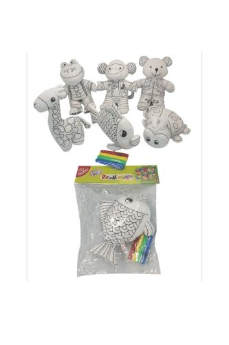 BU-BU PUFİDİK DOSTLAR BÜYÜK + 4 Adet BOYAMA KALEMİ