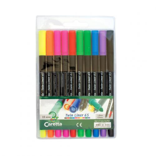 CARETTA 10 lu TWİN LİNER 65 KEÇELİ KALEM