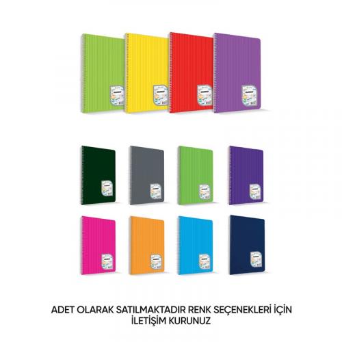 ÇINAR COLORMAXI A5 SPİRALLİ PP KAPAK DEFTER 72 yp Kareli