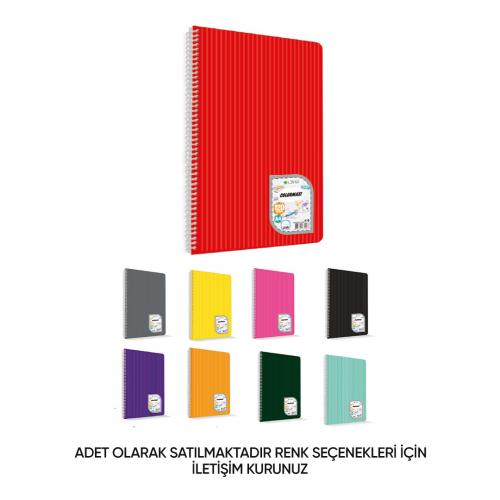 ÇINAR COLORMAXI SPİRALLİ PP KAPAK DEFTER A4 60yp. Kareli
