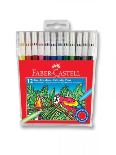 FABER CASTELL 12 li KEÇELİ KALEM YIKANABİLİR Poşet