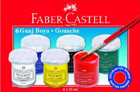 FABER CASTELL 6 Renk GUAJ BOYA Şişe