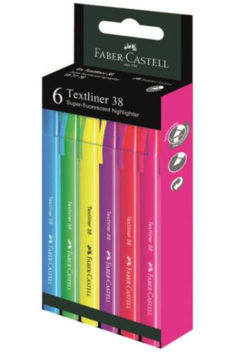 FABER CASTELL FOSFORLU KALEM 38 NEON 2022 6 lı