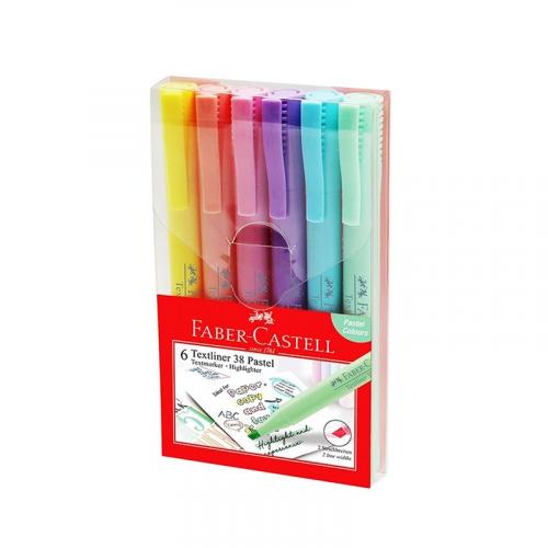 FABER CASTELL FOSFORLU KALEM 38 PASTEL 6 lı SET