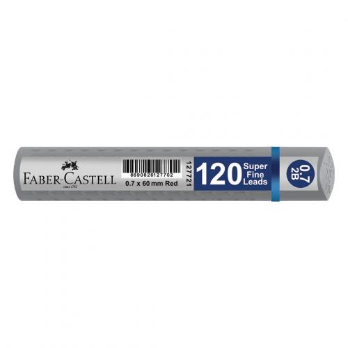 FABER CASTELL GRİP 0.7 120 li 2B MİN UÇ 60 mm - Gümüş Tüp