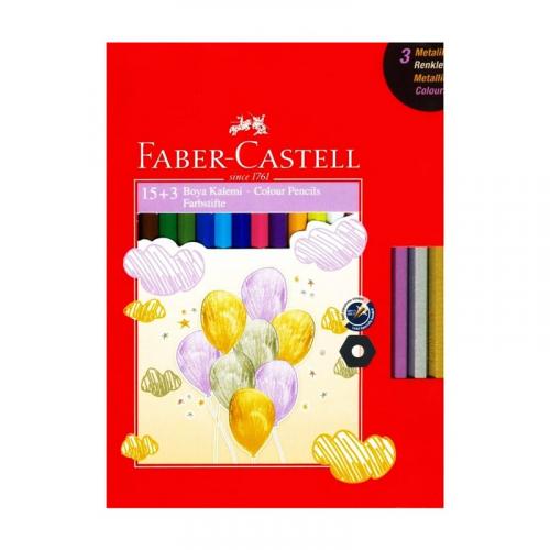 FABER CASTELL METALİK RENKLER15+3 KURUBOYA KALEMİ