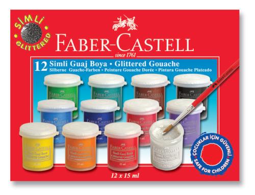 FABER CASTELL SİMLİ 12 li GUAJ BOYA KARTON KUTU