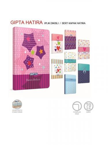 GIPTA GIPTA İPLİK DİKİŞ SERT KAPAK 14x20 120 yp HATIRA DEFTERİ Çizgili
