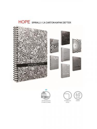 GIPTA HOPE 19X26 100 yp SPİRALLİ KRT. SPR KAPAK DEFTER Kareli