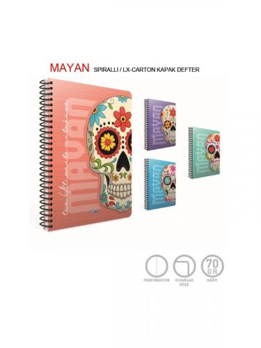 GIPTA MAYAN SPİRALLİ KARTON KAPAK A4 100 yp DEFTER Kareli