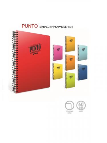 GIPTA PUNTO A4 180 yp SPİRALLİ PP KAPAK DEFTER Kareli