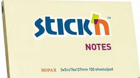 HOPAX YAPIŞKALI NOT KAĞIDI 76x127 21135 Pastel Sarı