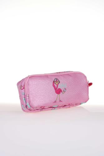 KAUKKO KIDS & LOVE Flamingo KALEMLİK KALEM ÇANTASI Aynalı-Simli