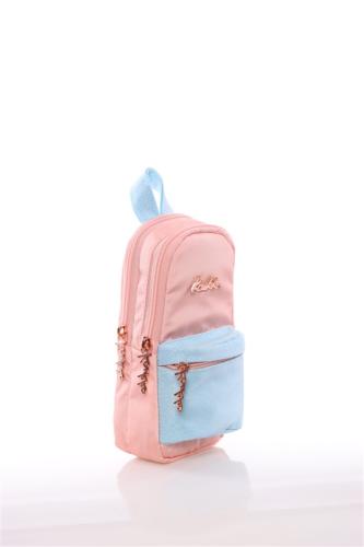 KAUKKO SHINE JR BAG KALEMLİK KALEM ÇANTASI Simli Somon