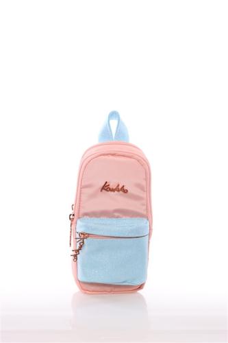 KAUKKO SHINE JR BAG KALEMLİK KALEM ÇANTASI Simli Somon