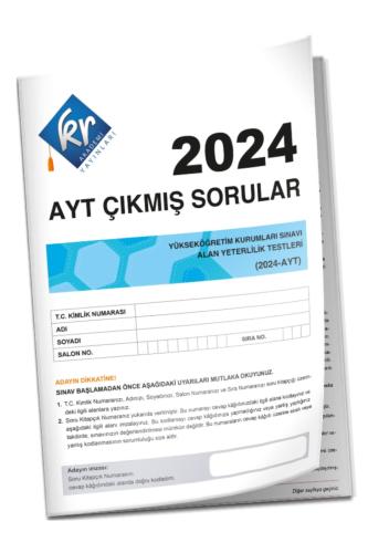 KR AKADEMİ 2024 AYT ÇIKMIŞ SORULAR TIPKI BASIM KİTAPÇIKLARI