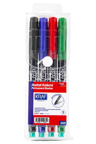 KRAF ASETAT KALEMİ SİLGİLİ (S) 270 4 lü SET