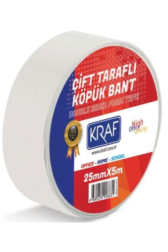 KRAF ÇİFT TARAFLI KÖPÜK BANT 25MMX5M 5025G
