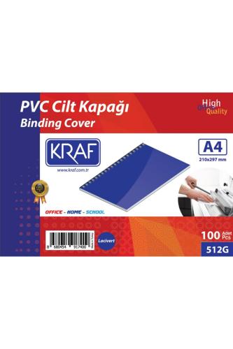 KRAF CİLT KAPAĞI A4 160 MİC. 100 lü 512G Lacivert