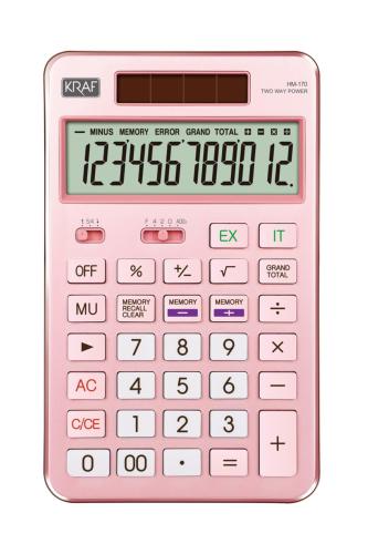 KRAF HESAP MAKİNESİ MASAÜSTÜ 12 HANE HM-170 PK PEMBE
