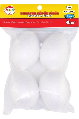 MİLEO 1861 STRAFOR KÖPÜK  FİGÜR YUMURTA 8CM 4 LÜ Paket