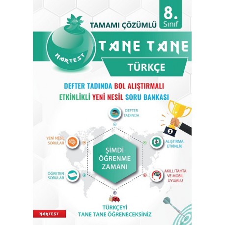 NARTEST 8.Sınıf YEŞİL TÜRKÇE Soru Bankası DEFTER TADINDA Tane Tane