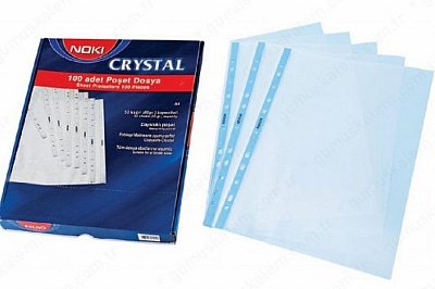 NOKİ CRYSTAL A4 MAVİ POŞET DOSYA 100 Lü