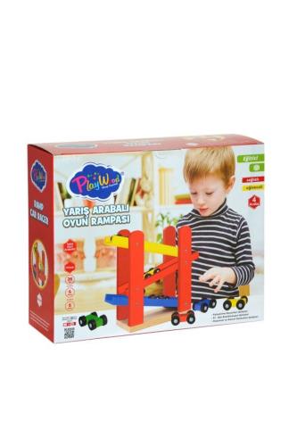 ONYIL PLAYWOOD AHŞAP OTOPARK YARIŞ ARABALI OYUN RAMPASI