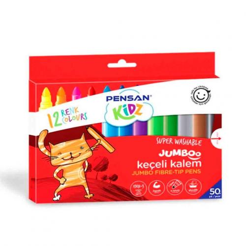 PENSAN KIDZ JUMBO KEÇELİ KALEM 12 li YIKANABİLİR