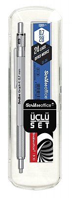 SCRİKSS GRAPH-X 0,7 mm.3 lü SET Saten Gri