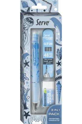 SERVE DEEP VERSATİL UÇLU KALEM 3 LÜ SET MAVİ