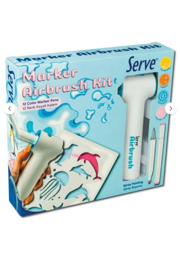 SERVE MARKER AİRBRUSH KİT 12 RENK KEÇELİ KALEM