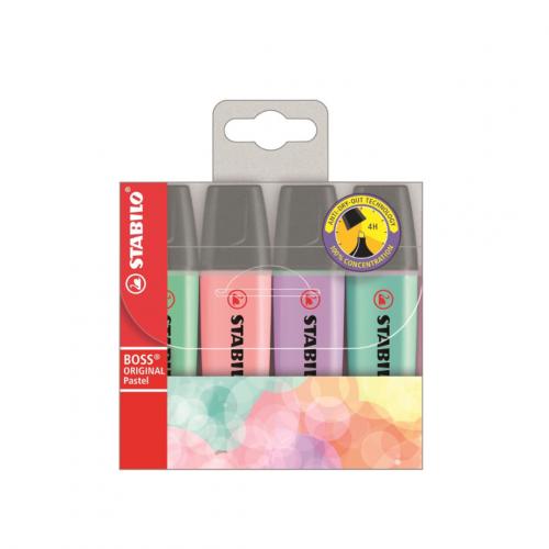 STABİLO BOSS FOSFORLU KALEM  PASTEL 4 lü