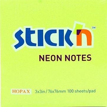 STICKN YAPIŞKANLI NOTES 76X76 NEON 100 yp Yeşil