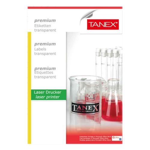 TANEX LASER ETİKET A4 ŞEFFAF 30 mm TW-2130