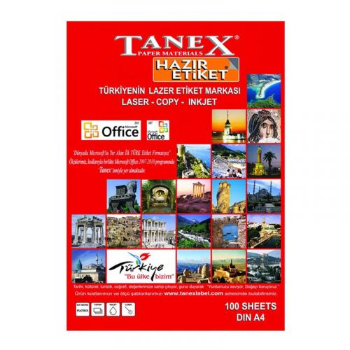 TANEX LASER ETİKET A4 TW-2000 210X297 100 lü Paket
