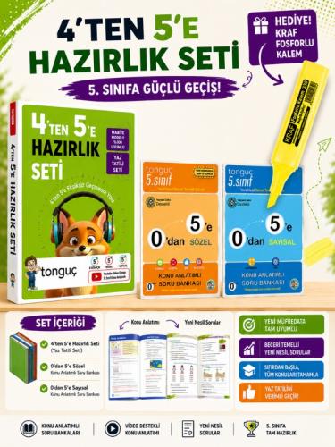 TONGUÇ 4 ten 5 e HAZIRLIK SETİ